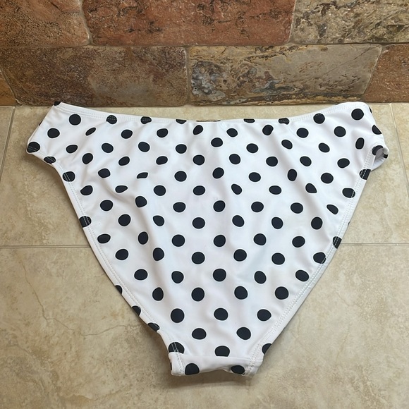 Nicole Miller Bottom Bikini Polka Dot Tankini Swim White Black Size L - Picture 3 of 9